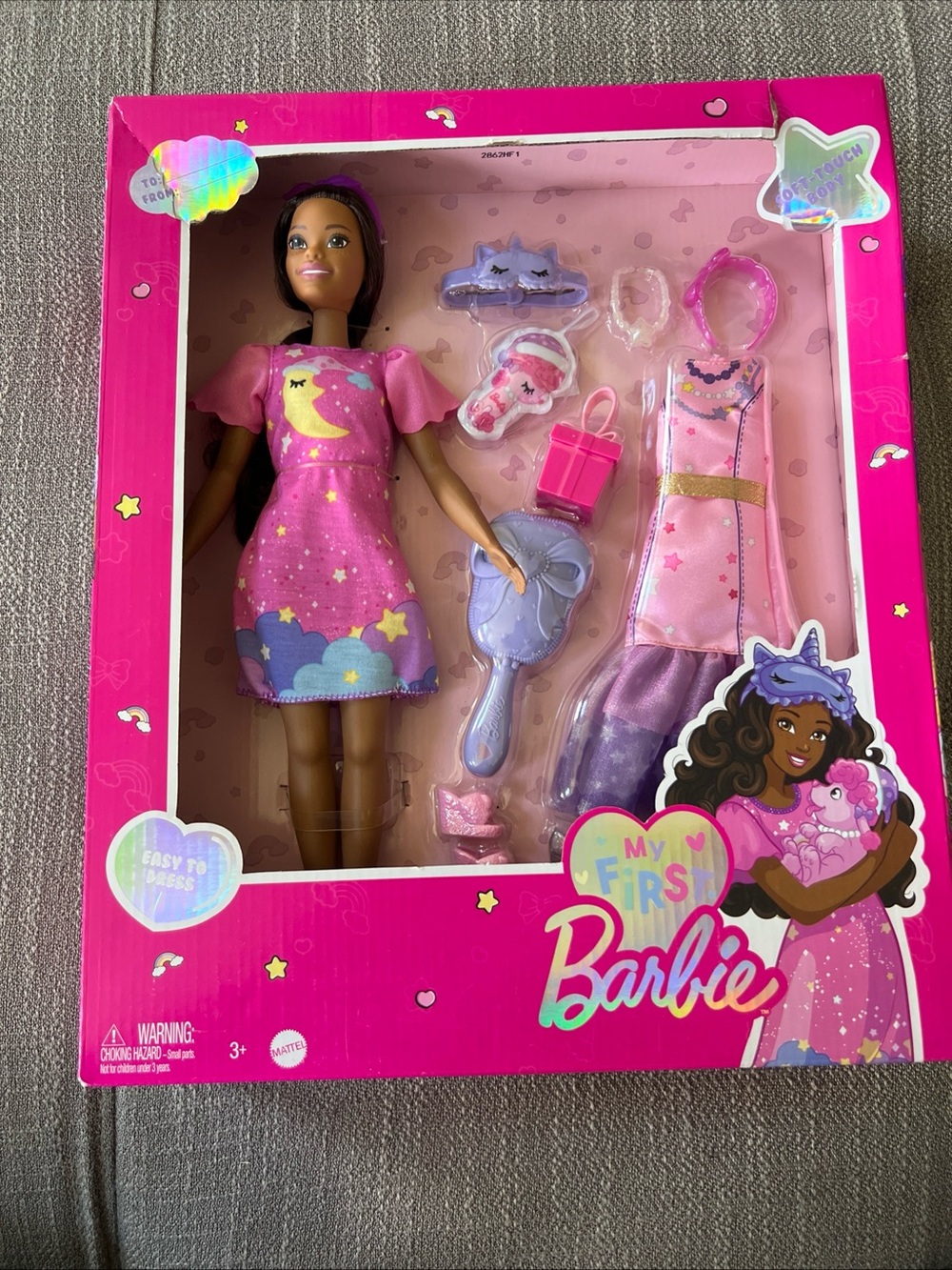 MY FIRST BARBIE Preschool 13.5" Bigger Doll BROOKLYN Posable SOFT Body BLK Hair